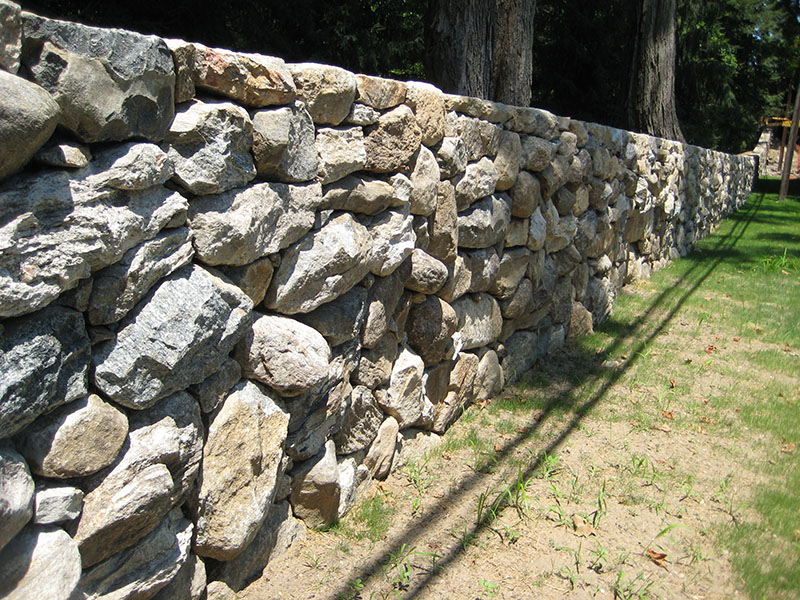 handbuilt stone wall