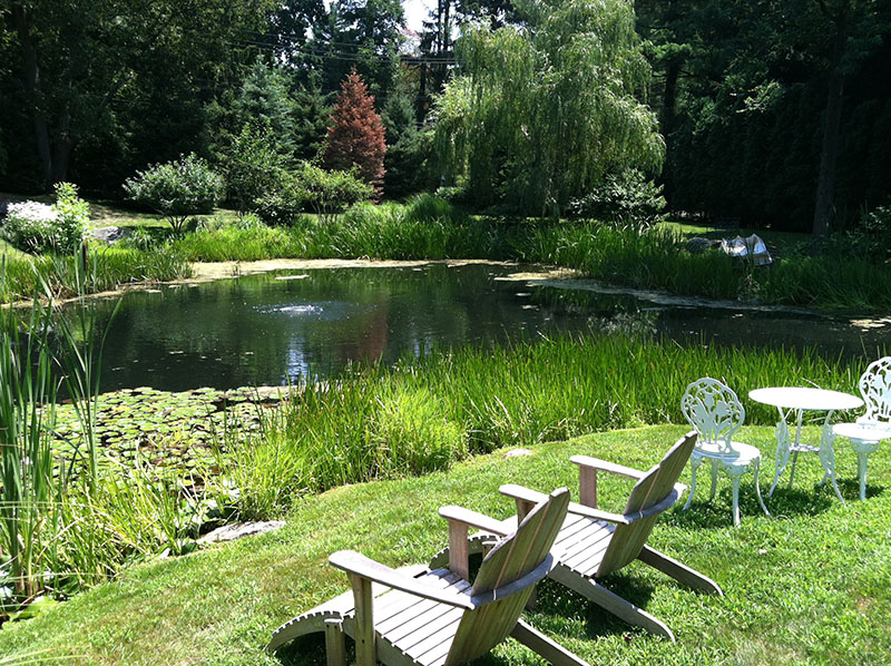 chairs along large beautiful lake