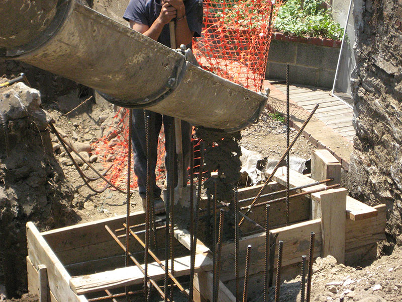 cement being poured