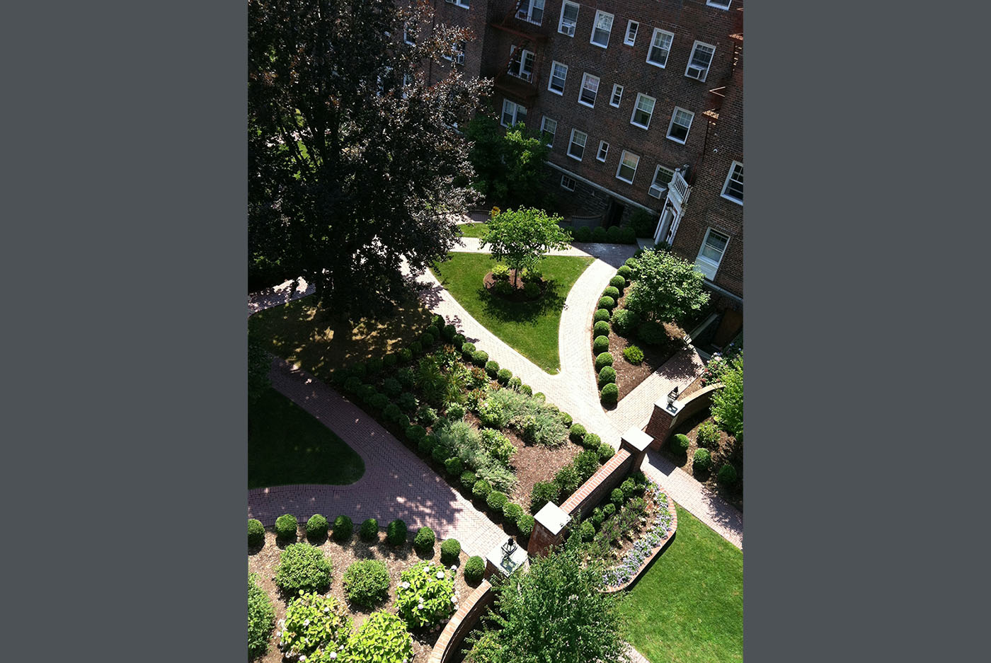 brick pathways from above