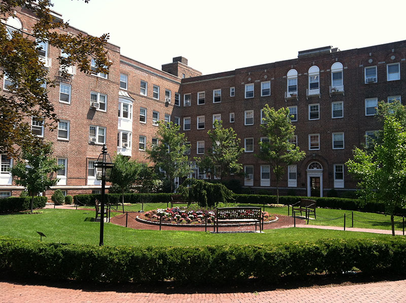 wideview of beautiful courtyard