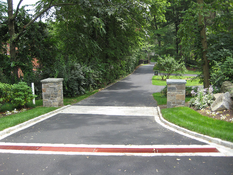 long paved driveway